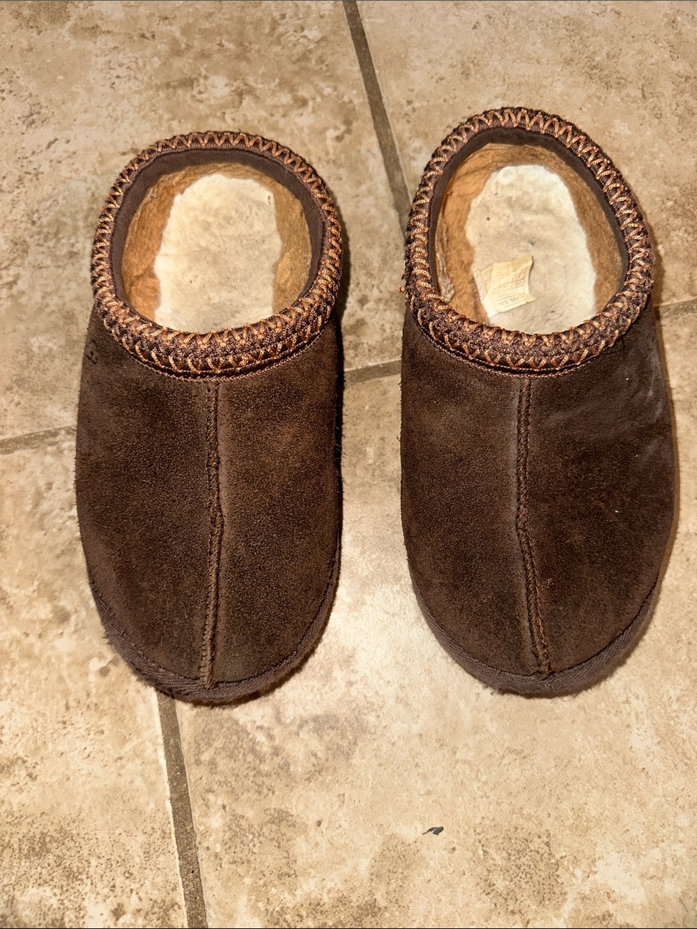 Women’s Uggs Brown Suede Slip-On Shearling-Lined Uggs